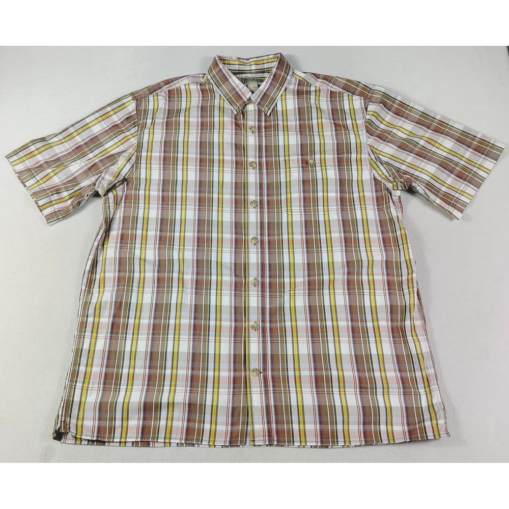Duluth Trading Co Shirt Mens XLT Multicolor Plaid Short Sleeve Button Up Casual